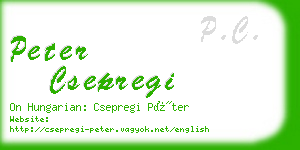 peter csepregi business card